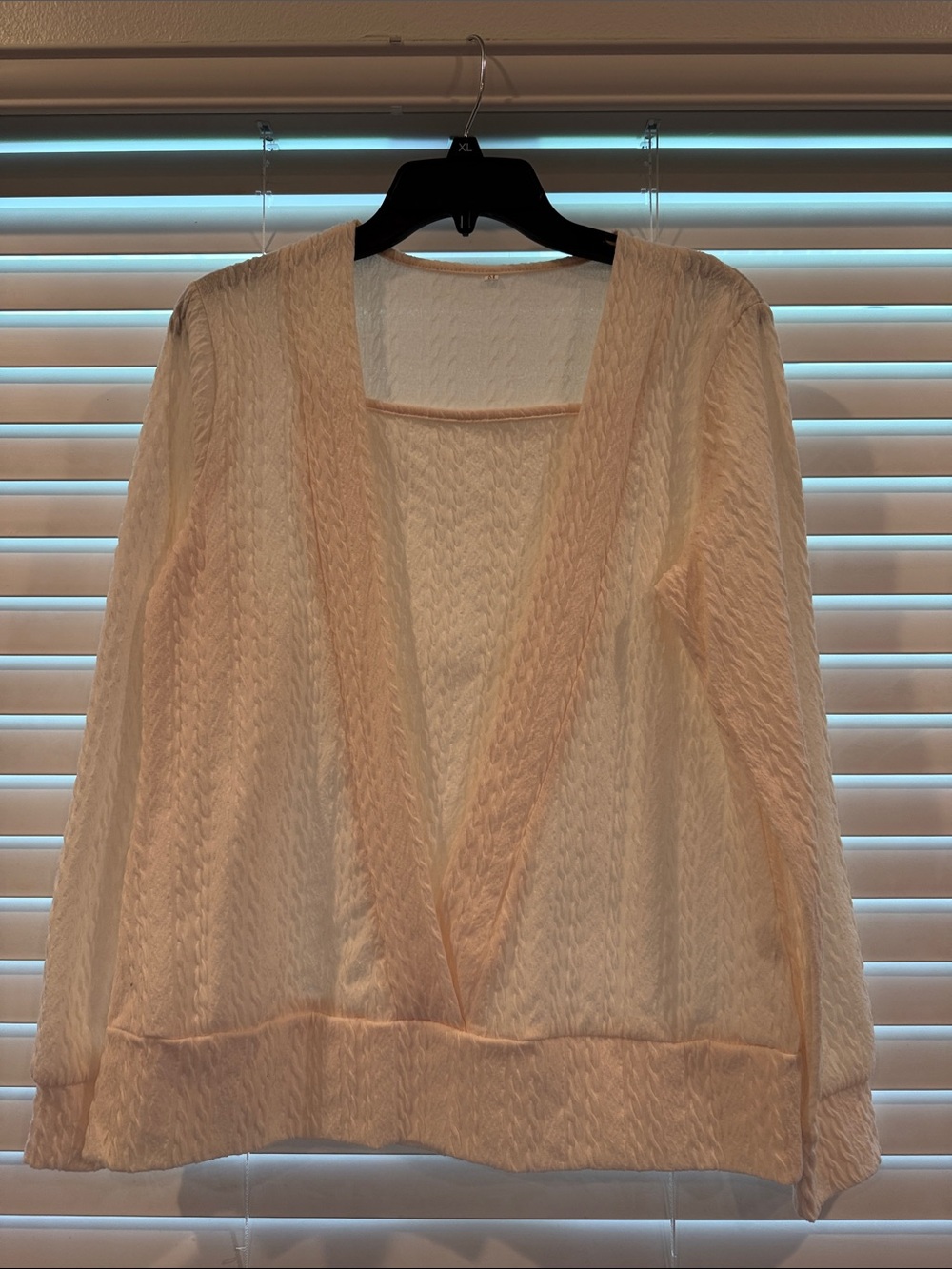 Women’s Cream Open-Front Knit Tunic Top